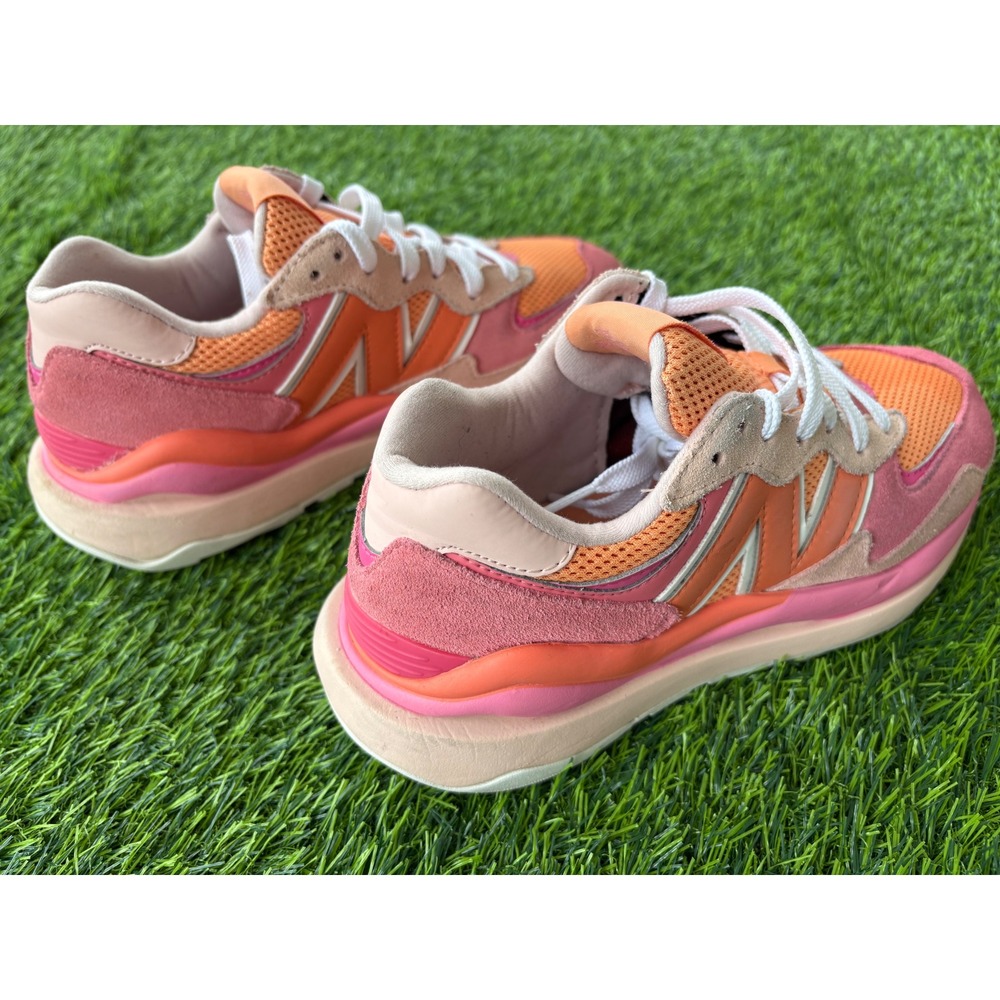New Balance 57/40 Pink Orange Suede Mesh Sneakers W5740VDA Womens 6 Kids 4.5Y